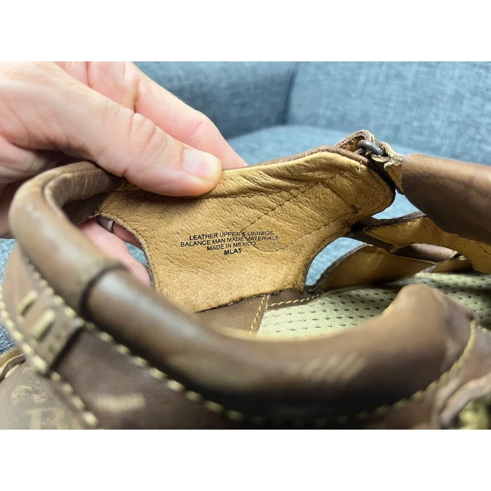 Born Cabot III Mens Brown Leather Fisherman Sandals Caged Closed Toe Size 11/44
